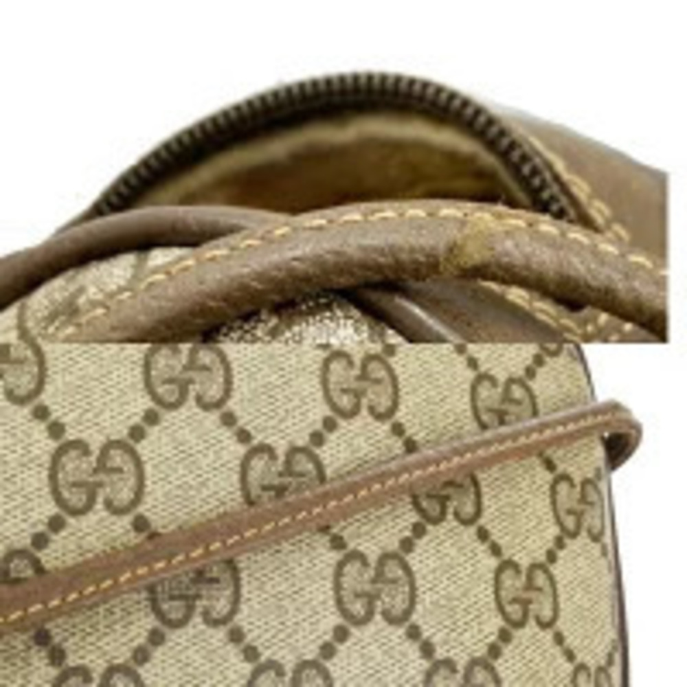 Gucci Sherry Shoulder Bag GG Interlocking Brown Green Red Leather - Picture 7 of 7